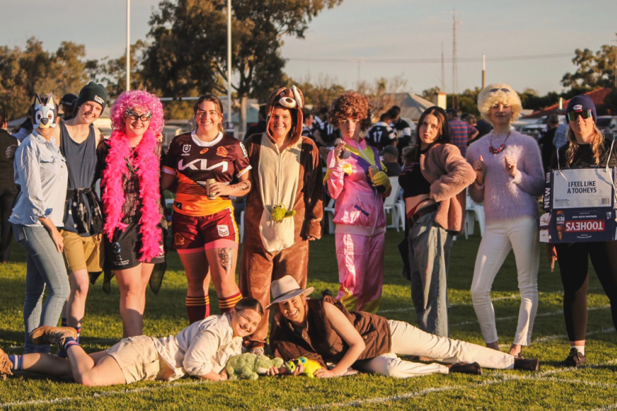 For their bus trip home from Nyngan, the women’s team dressed up as Australian icons. Can you guess them all?