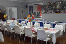 Table setting was French-themed.