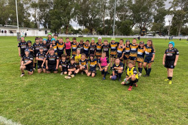 The Gilgandra Panthers and Coonabarabran Unicorns under 12s together after the Unicorns’ 34-12 win. Photos by Gilgandra Junior Rugby League and Netball.