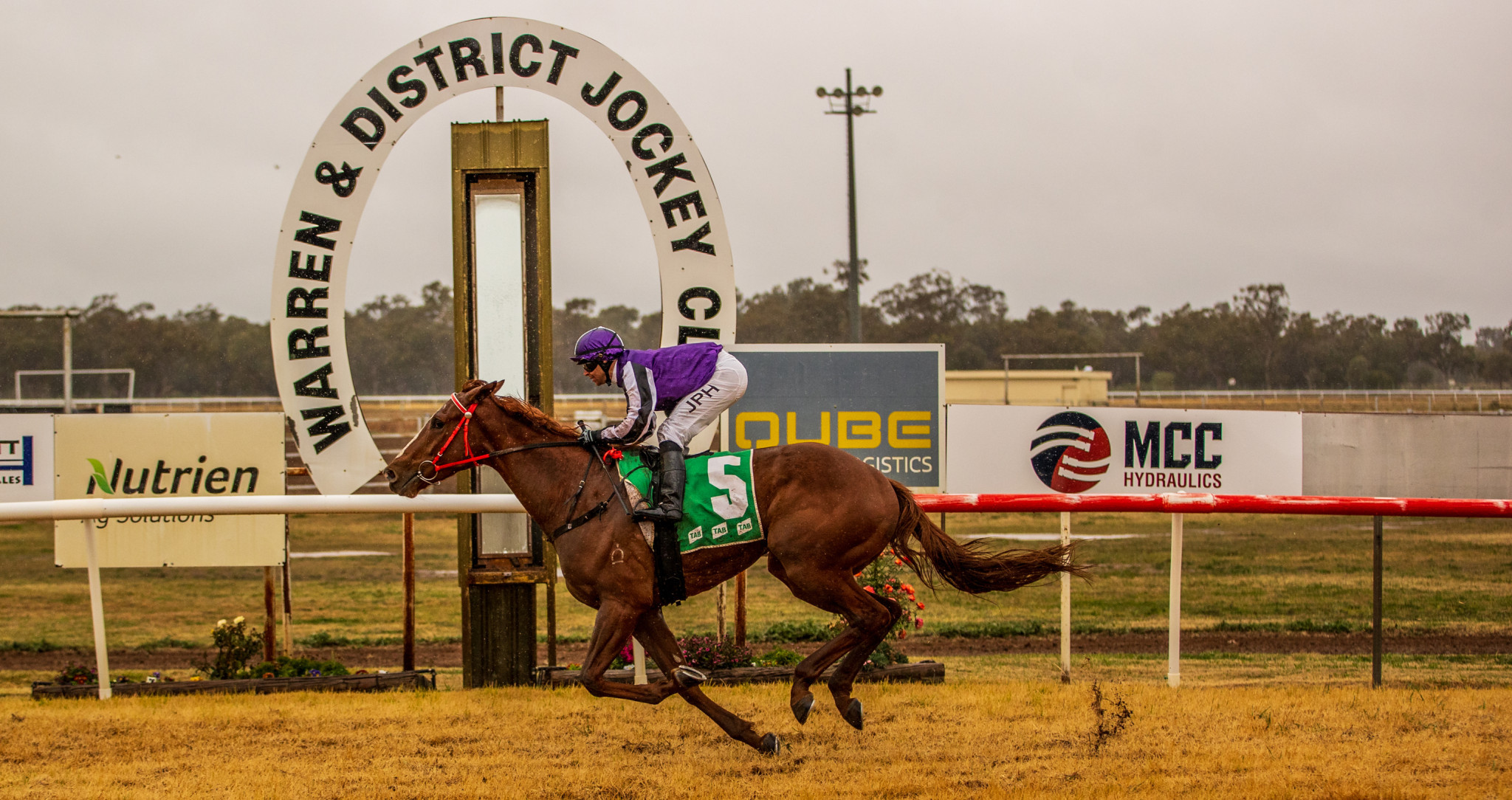 Jake Pracey-Holmes and the Michael Mulholland-trained, Jasper’s Way, cruised to the finish by over four lengths in race four, the Muster Mile Class One and Maiden Plate (1600 metres). Photo by www.racingphotography.com.au
